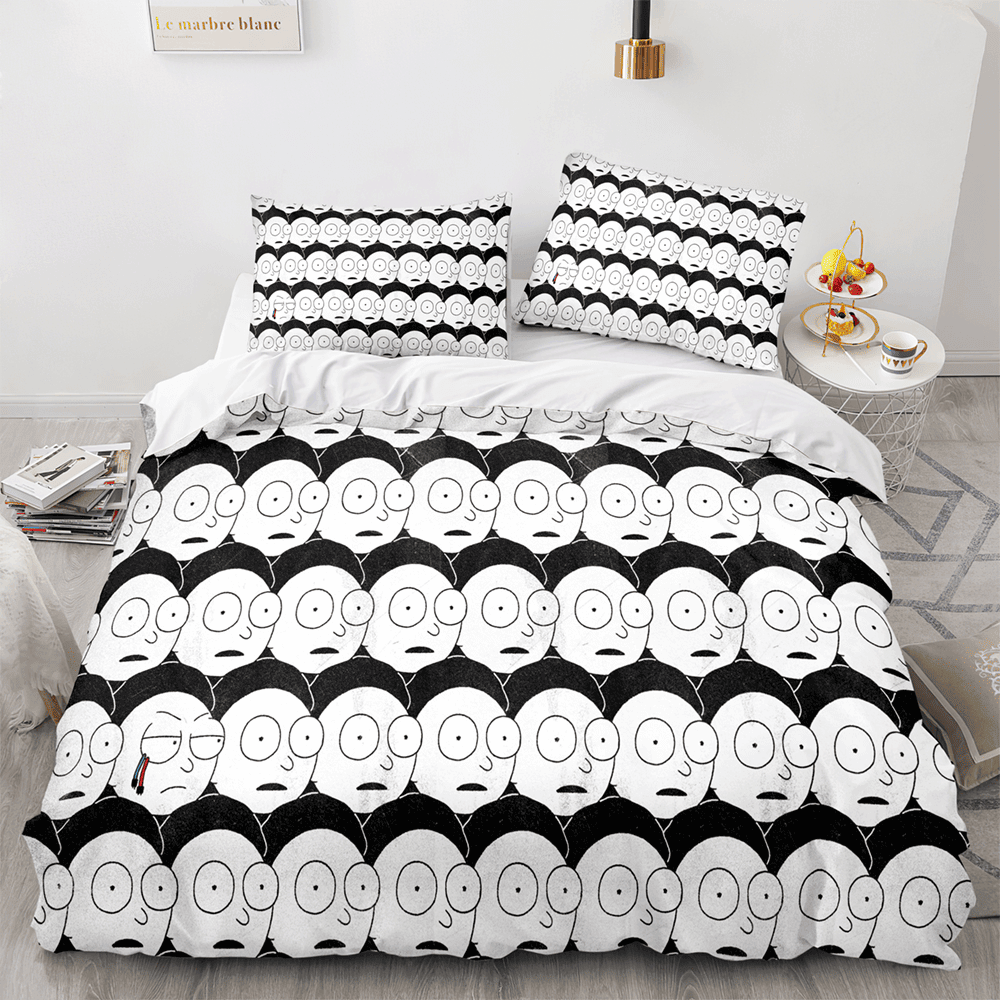 Rick And Morty Bedding Set Morty Face Graphic Pattern Duvet Covers