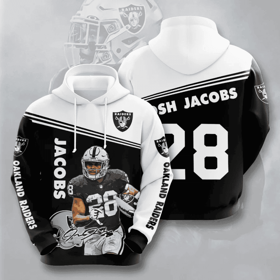 Josh Jacobs Oakland Raiders 3D All Over Print Hoodie & Zip Hoodie