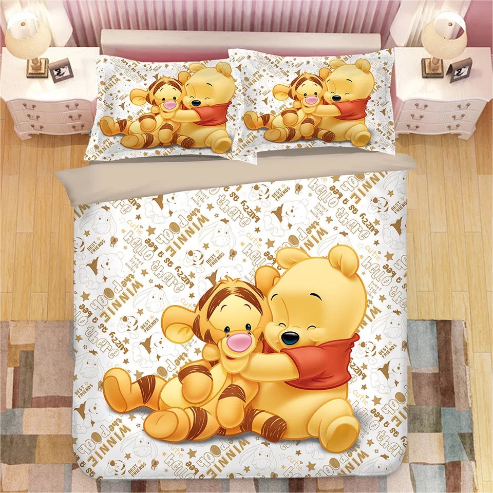 WTP Bedding Set DN Pooh And Tigger Hello There Duvet Covers White