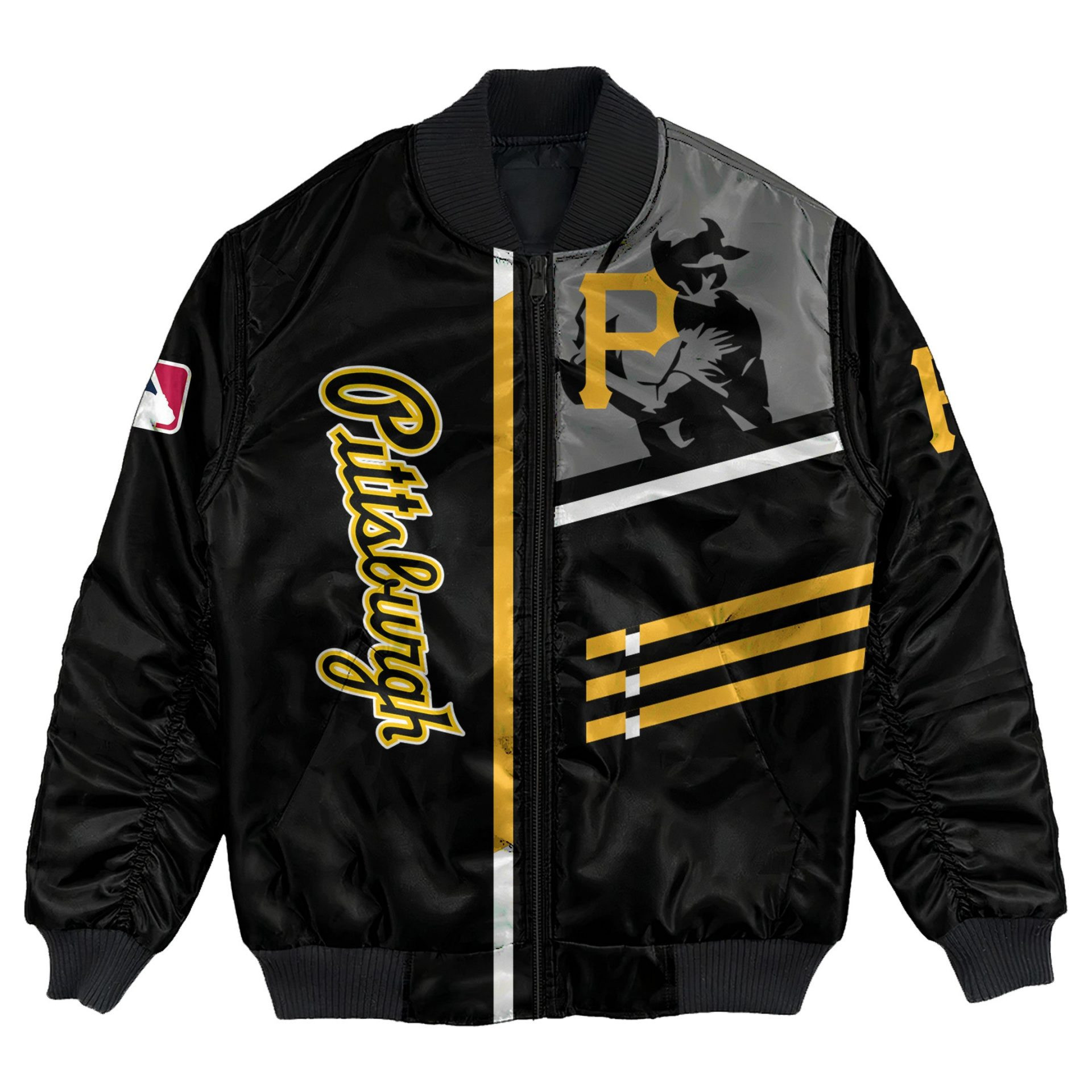 Pittsburgh Pirates Custom Name Number Black Bomber Jacket