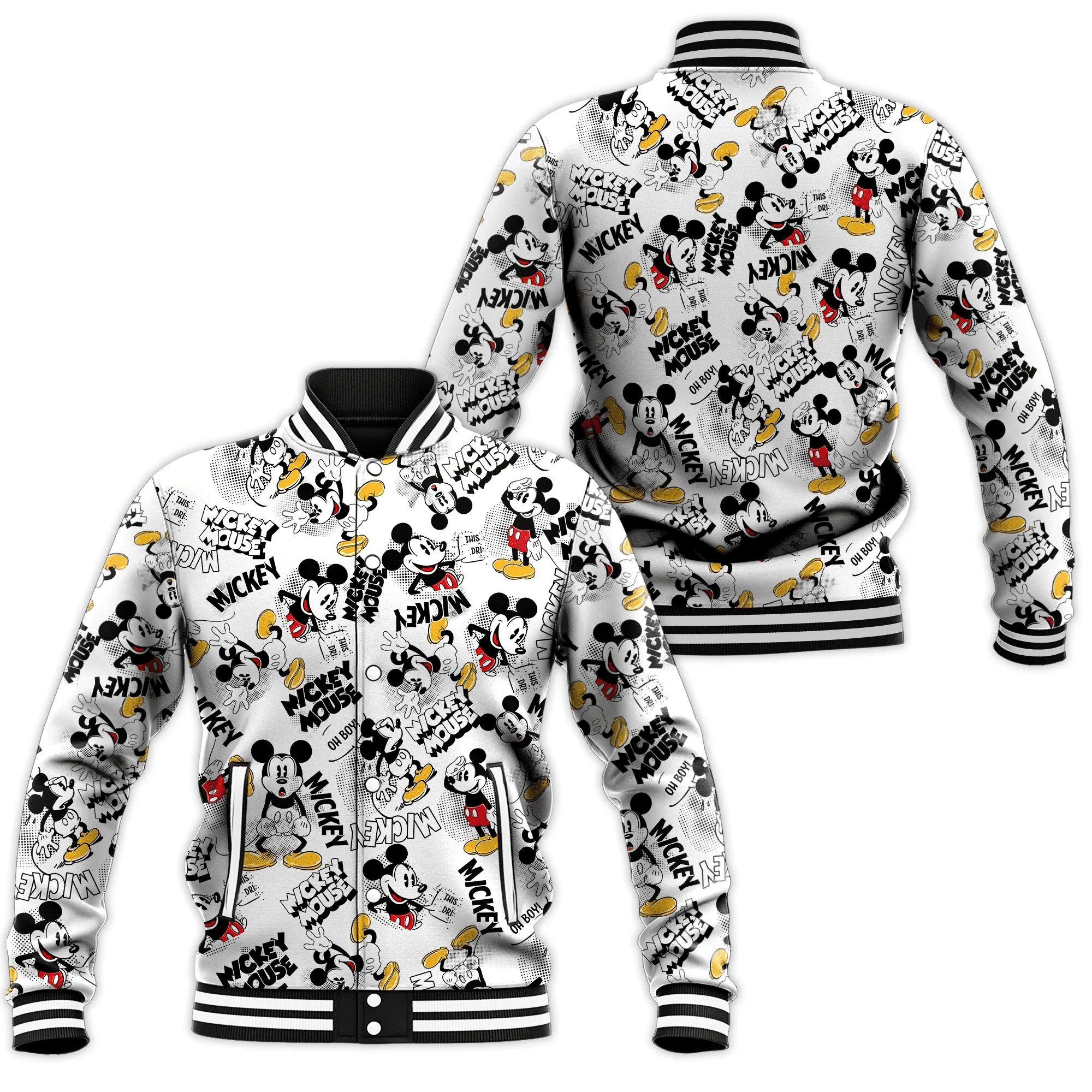 Mickey Mouse Comics Disney Cartoon Pattern 517 Gift Lover Baseball Jacket