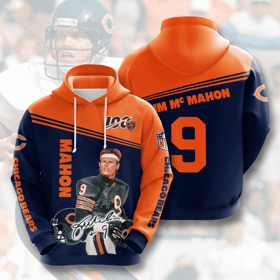 Chicago Bears Jim McMahon 9 3D All Over Print Hoodie & Zip Hoodie