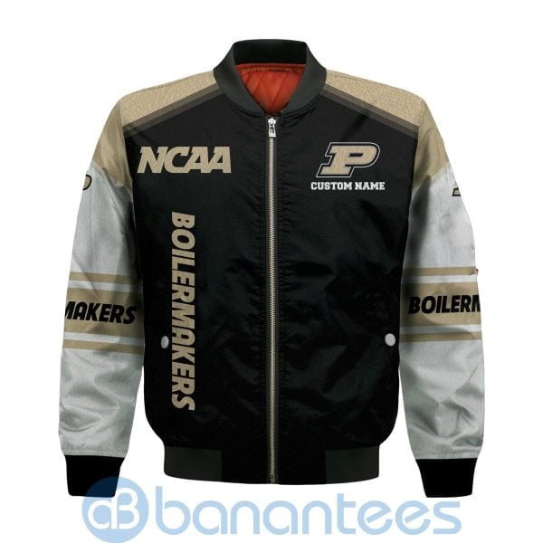 Purdue Boilermakers Custom Name Black Gold Bomber Jacket