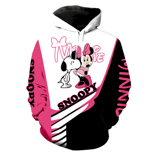 Snoopy And Minnie Mouse Aop Hoodie
