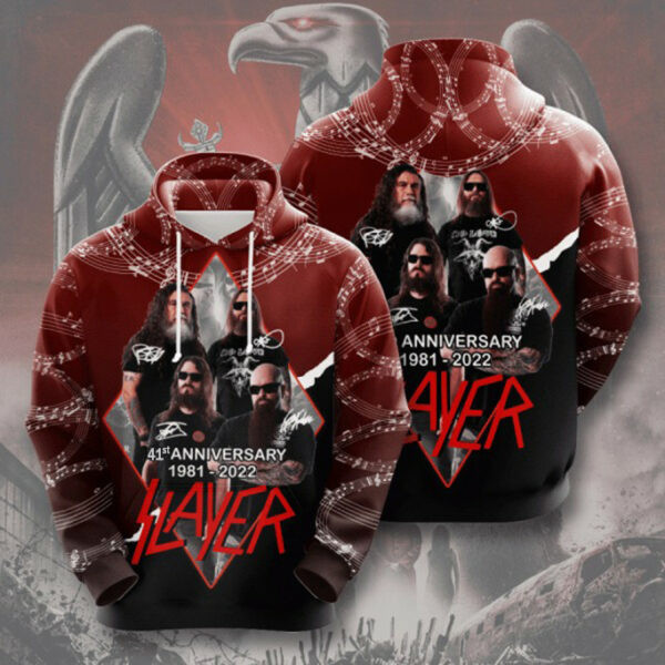 Slayer Band 41 Anniversary 1981 2022 Fan Gift, Slayer Band Aop Hoodie 2137