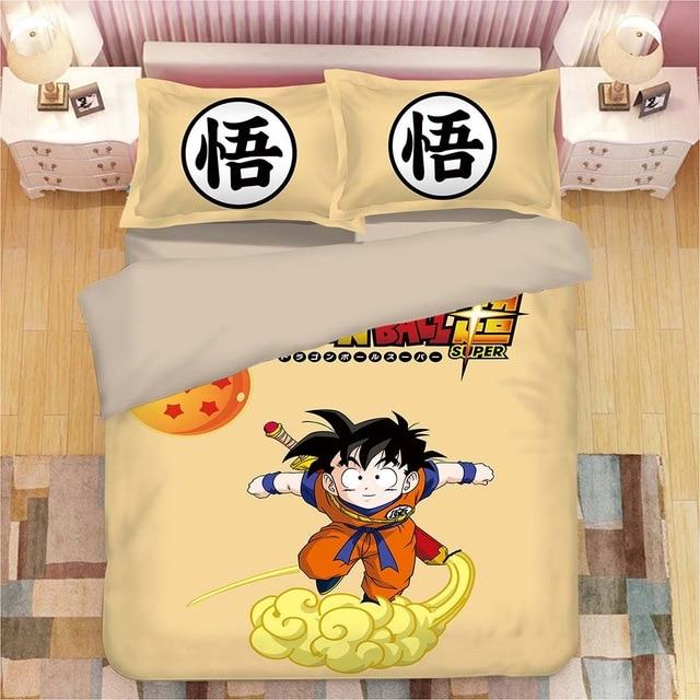 Dragon Ball Bedding Set Kid Goku Flying Nimbus Duvet Covers