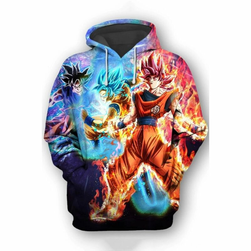 Goku Cartoon Dragon Ball 16 Over Print 3d Hoodie Zip Hoodie