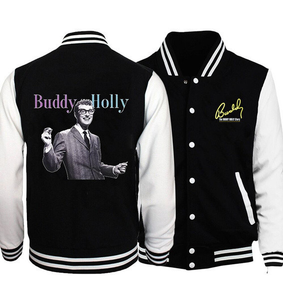 Buddy Holly Baseball Jacket Sweatshirt Winter Popular Soft Hoodie