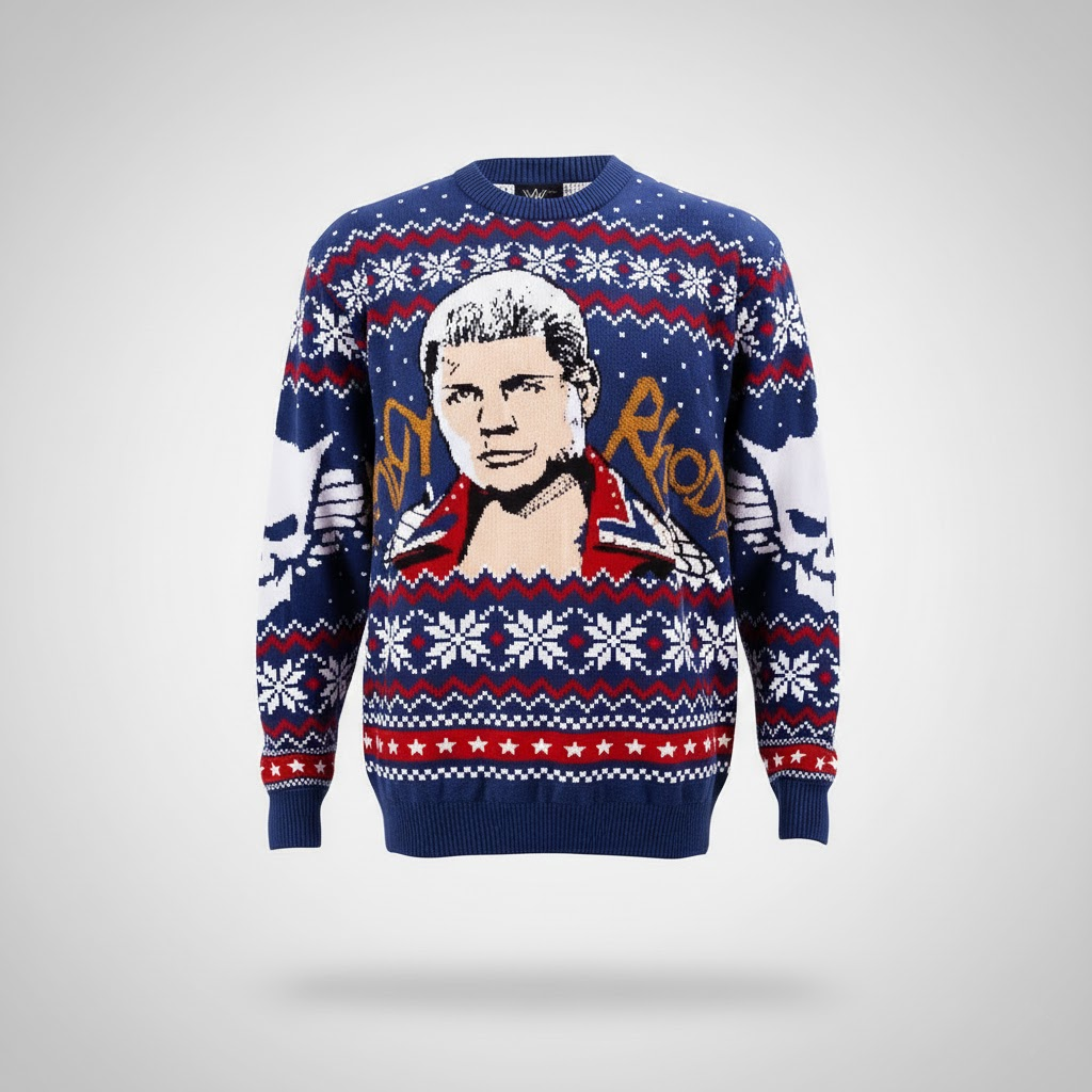 Navy-White Cody Rhodes American Nightmare Holiday Ugly Sweater 2025