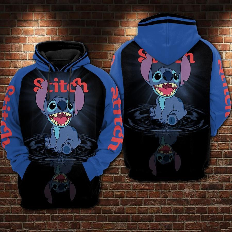 Cartoon Lilo And Stitch Over Print 3d Hoodie Zip Hoodie 1119