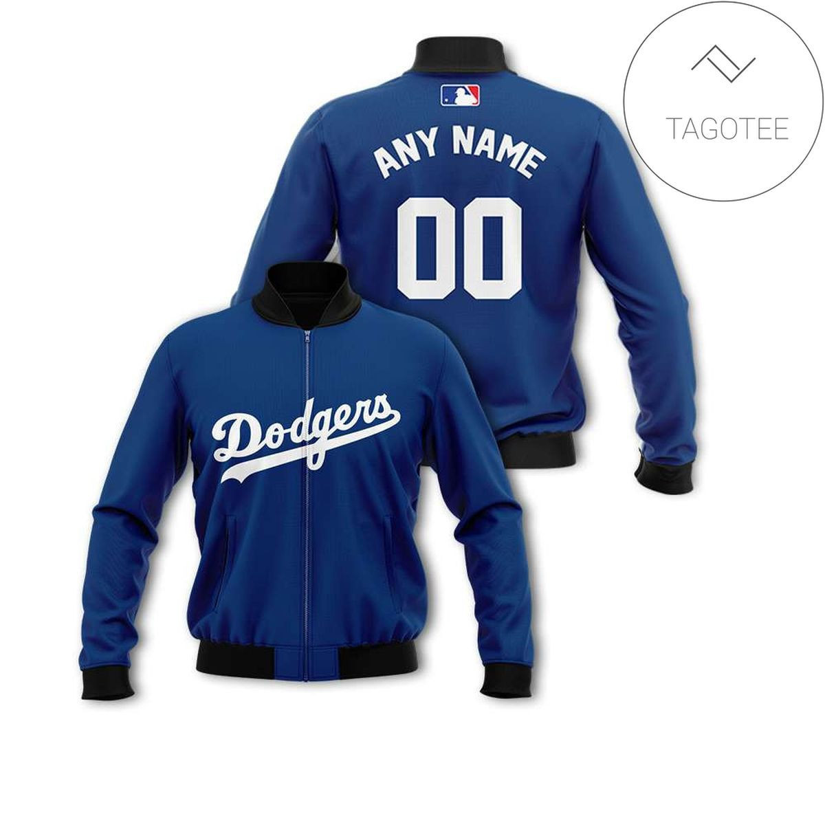 Los Angeles Dodgers Custom Name Number Dark Blue Bomber Jacket