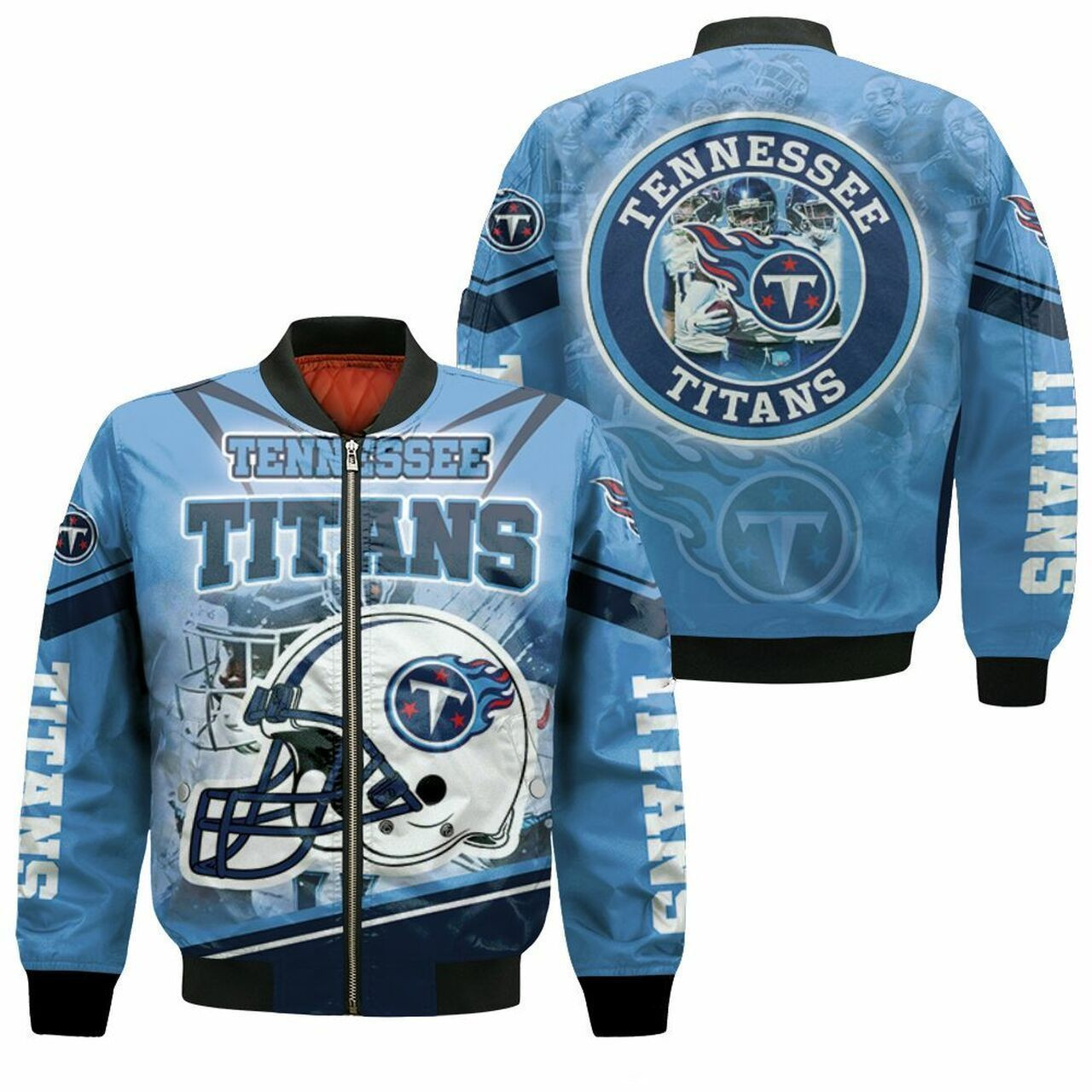 Tennessee Titans Helmet Blue Bomber Jacket