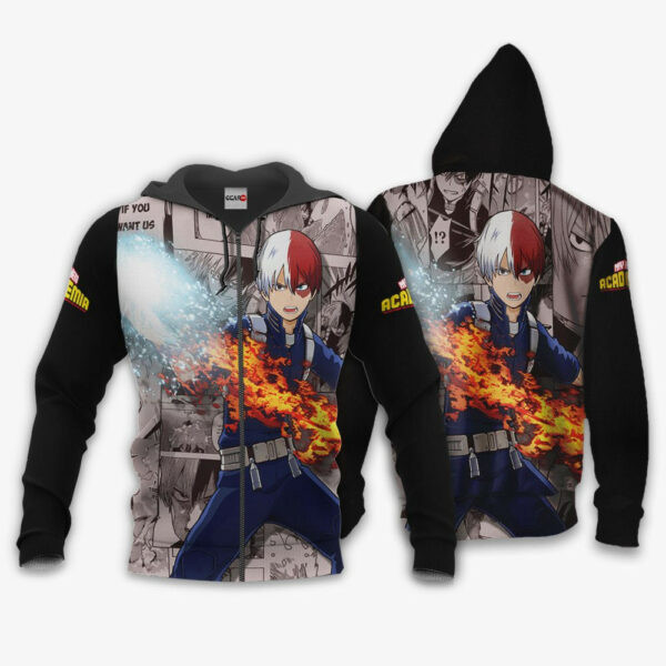Shouto Todoroki Anime My Hero Academia 2k Cartoon Graphic Outfits Aop 3d Hoodie Zip Hoodie 2354