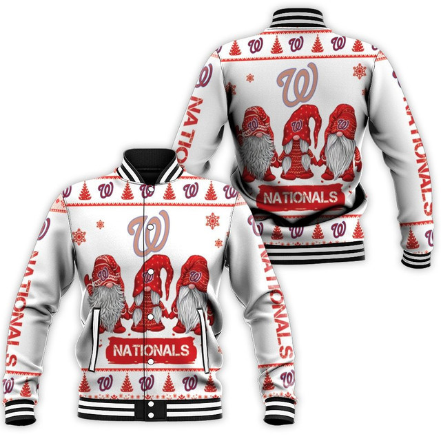 Washington Nationals Christmas Gnomes Baseball Jacket