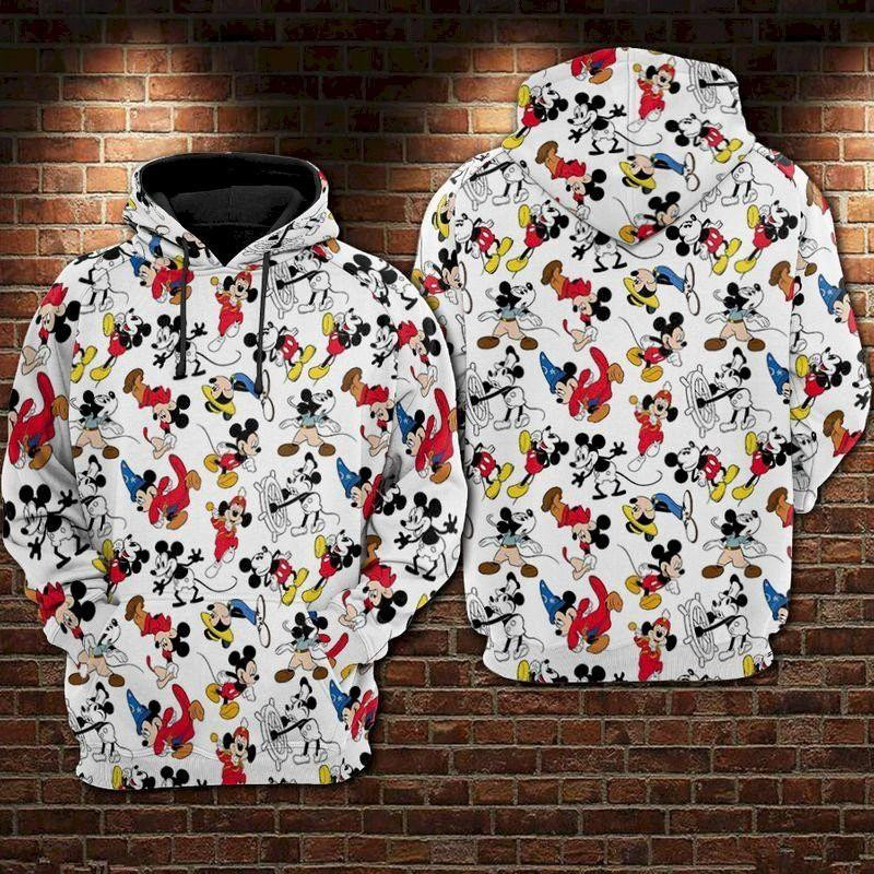Mickey Mouse Disney, Funny Mickey Pattern Ver9 Aop Hoodie