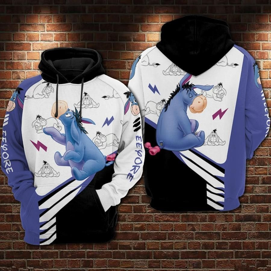 Eeyore Cartoon Winnie The Pooh Over Print 3d Hoodie Zip Hoodie 673