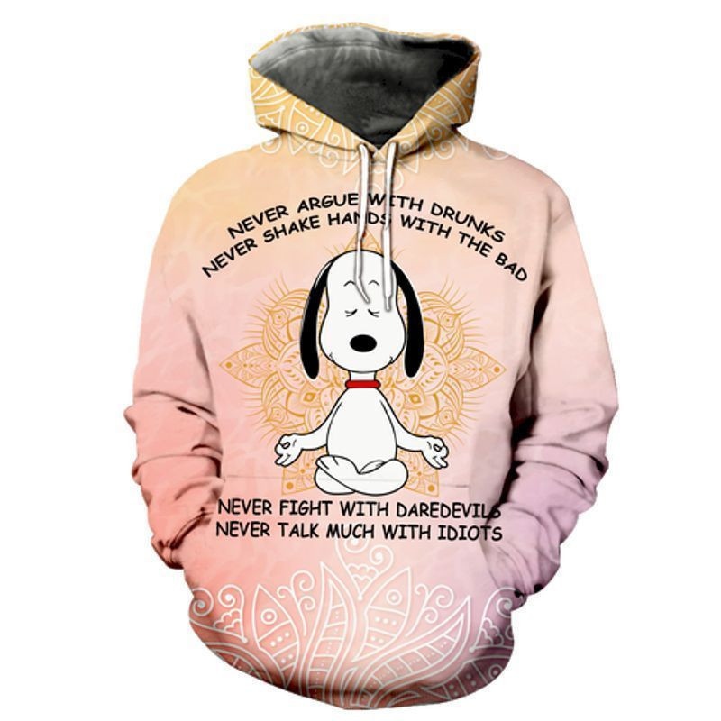 Snoopy Never Argue With Drunks Never Shake Hands With The Bad Never Fight With Daredevils 3d Hoodie Zip Hoodie 978