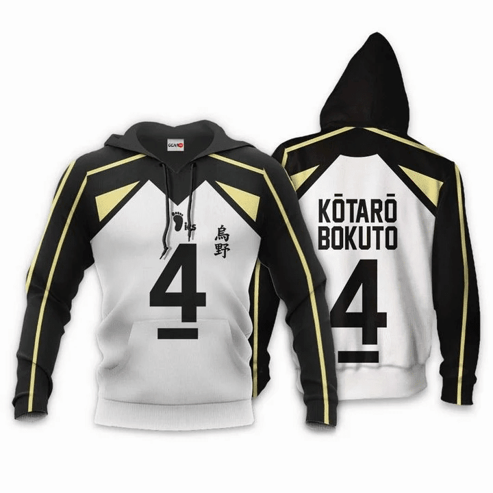 Fukurodani Kotaro Bokuto Haikyuu Fukurodani Number 4 3d Hoodie Zip Hoodie