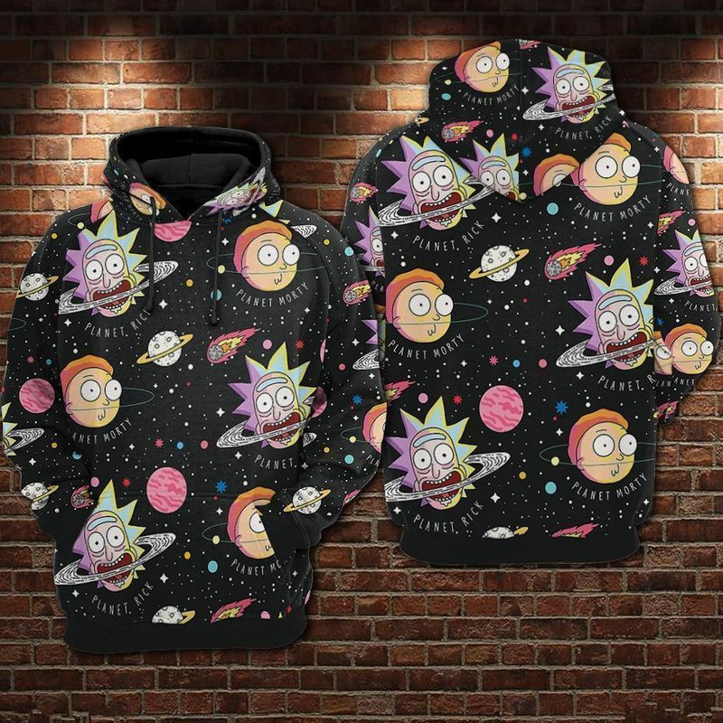 For Rick And Morty Lovers Funny Face Floating In The Middle Of The Universe 3d Hoodie 924