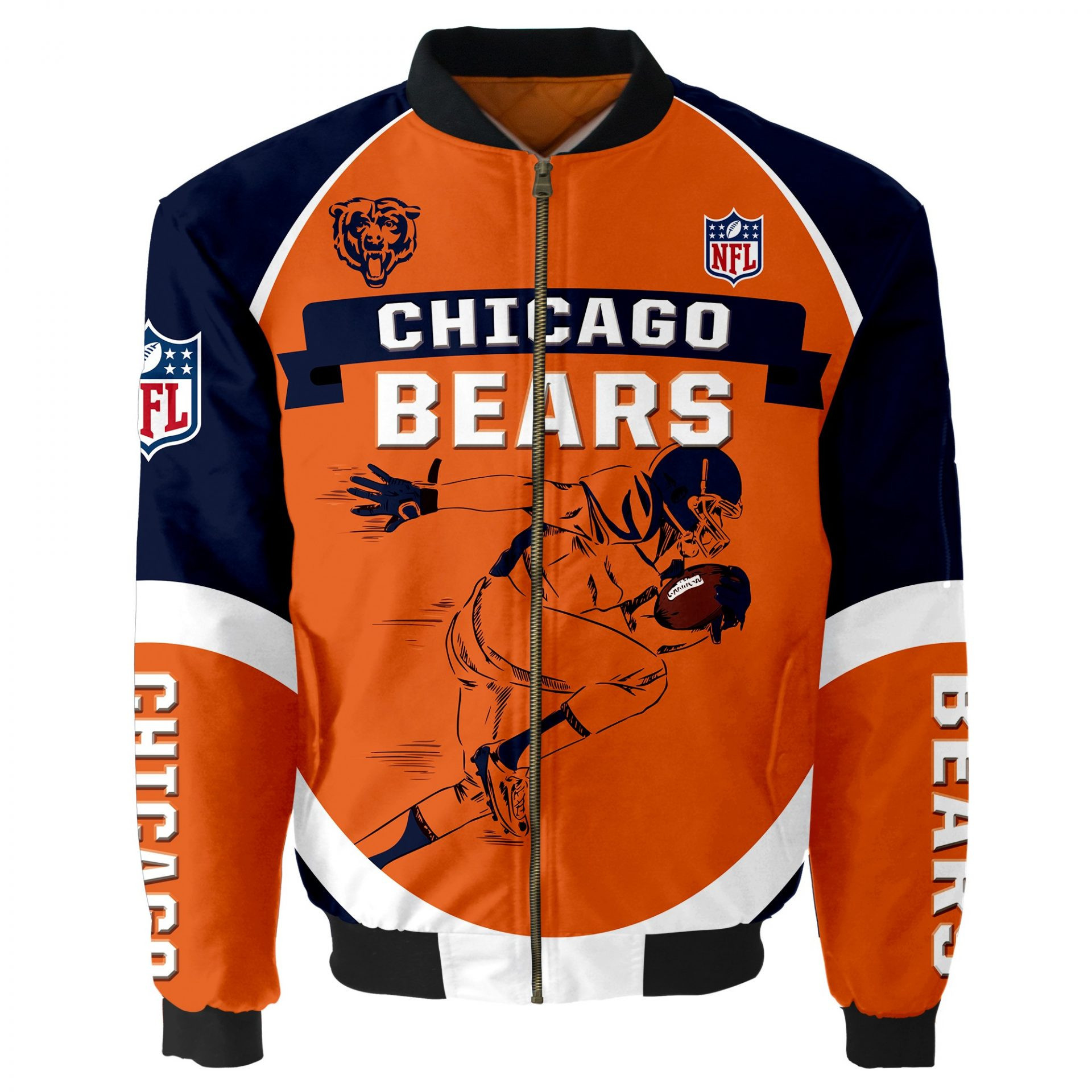 Chicago Bears Orange Bomber Jacket