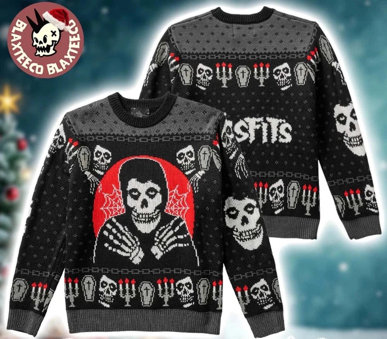 Misfits Crimson Ghost The Fiend Holiday Ugly Christmas Sweater