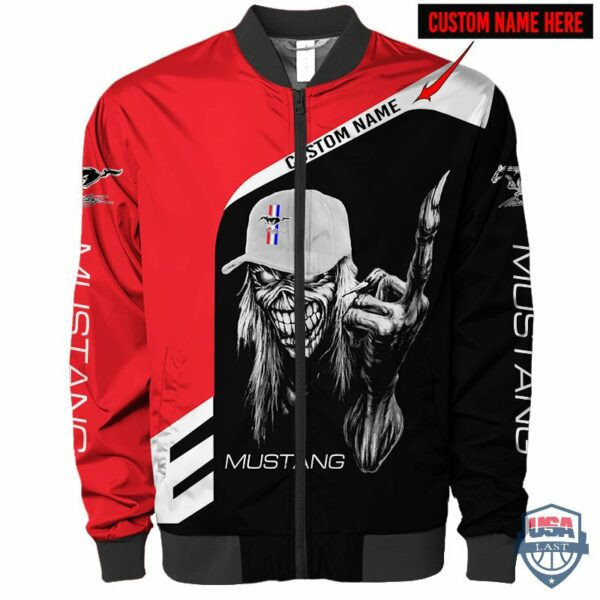 Ford Mustang Grim Reaper Custom Name Bomber Jacket 70