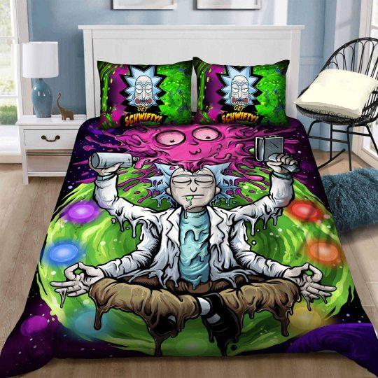 Rick And Morty Bedding Set Rick Sanchez Meditating Portal Duvet Covers