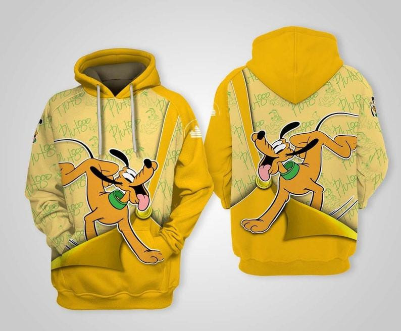 Cartoon Fan Gift, Pluto Dog Disney, Funny Pluto Dog All Over Print Hoodie, Zip Hoodie
