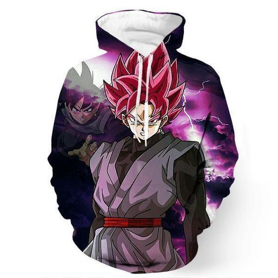 Dragon Ball Super Black Goku Super Saiyan Rose Lightning 3D All Over Print Hoodie & Zip Hoodie