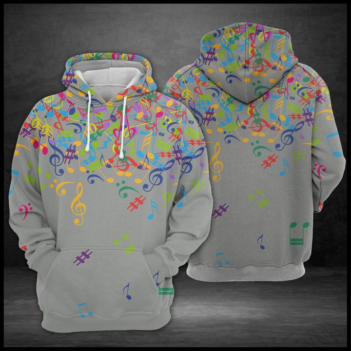 Colorful Music Notes 3D All Over Print Hoodie & Zip Hoodie