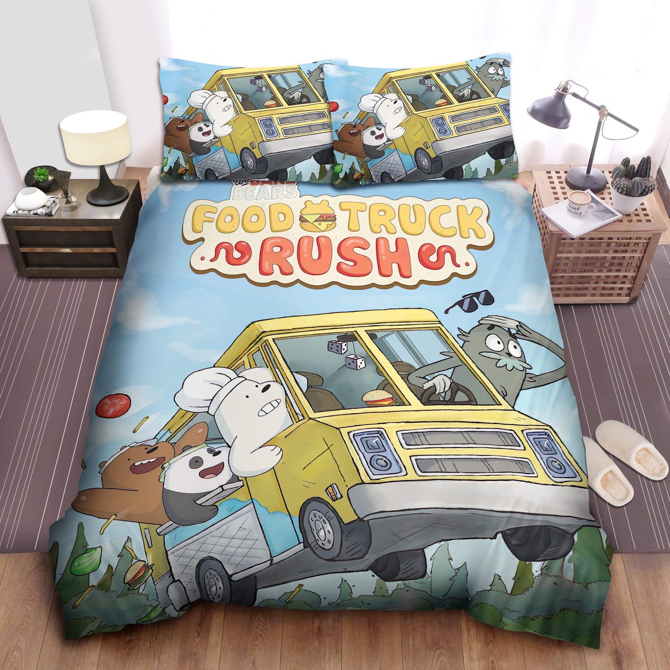 We Bare Bear Bedding Set We Bare Bears Food Truck Rush Duvet Covers