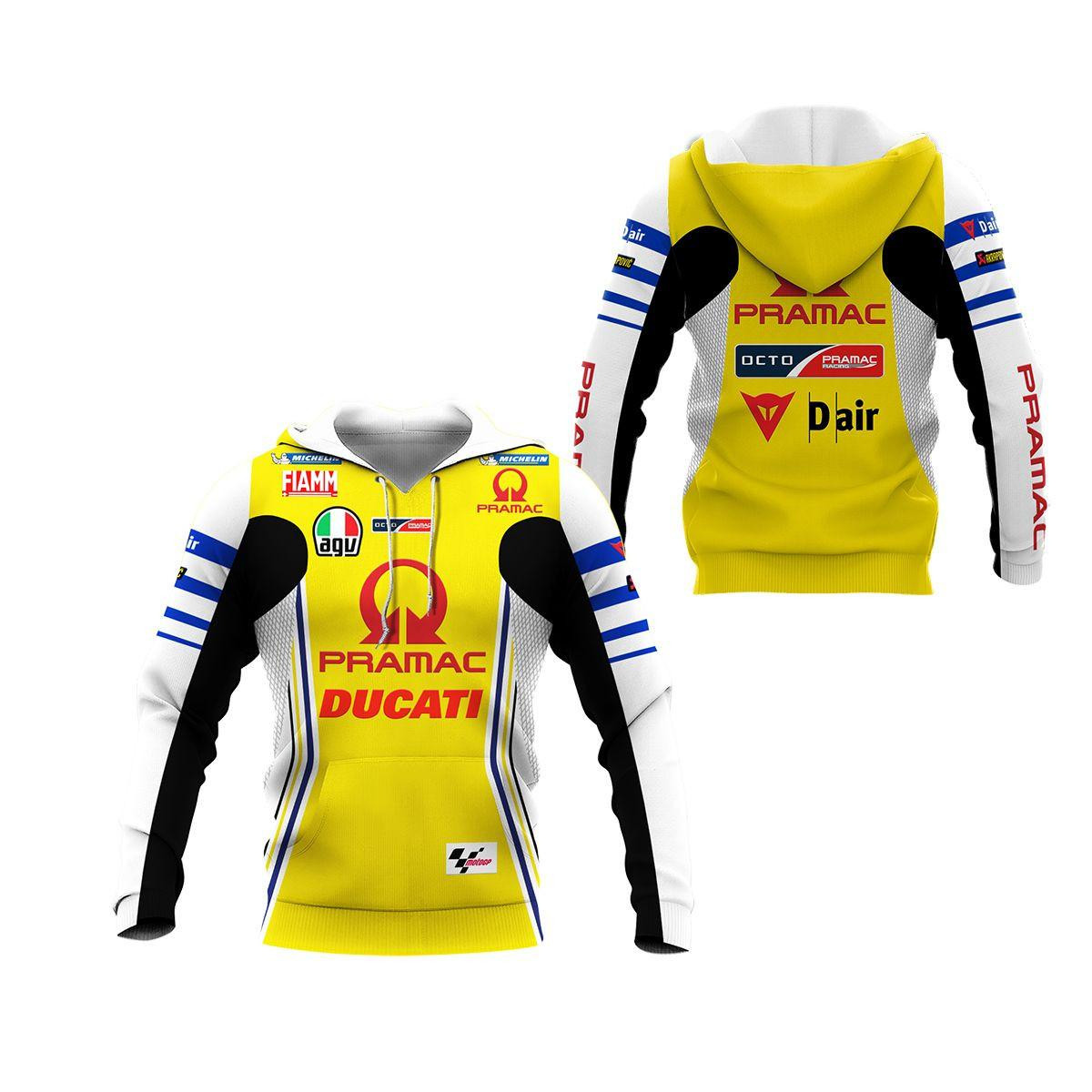 Alma Ducati Racing Team Yellow All Over Print Hoodie, Zip Hoodie 421