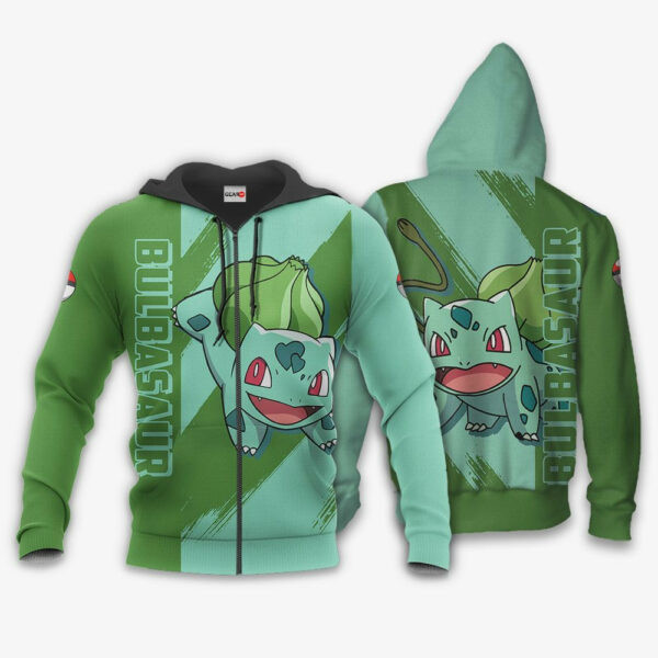 Bulbasaur Anime Pokemon 1k809   Cartoon Graphic Outfits Aop 3d Hoodie Zip Hoodie 1125