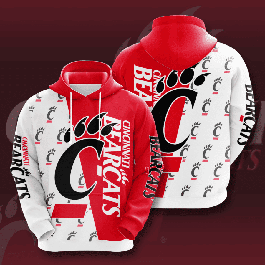 Cincinnati Bearcats 3D All Over Print Hoodie & Zip Hoodie