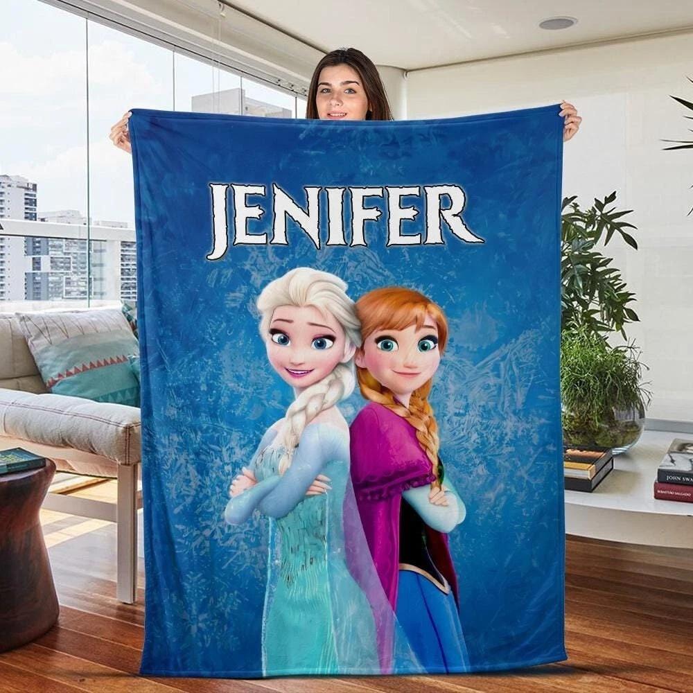 Personalized Frozen Snow Princess Fleece Sherpa Blanket