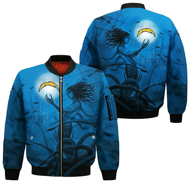 Los Angeles Chargers Powder Blue Bomber Jacket V7