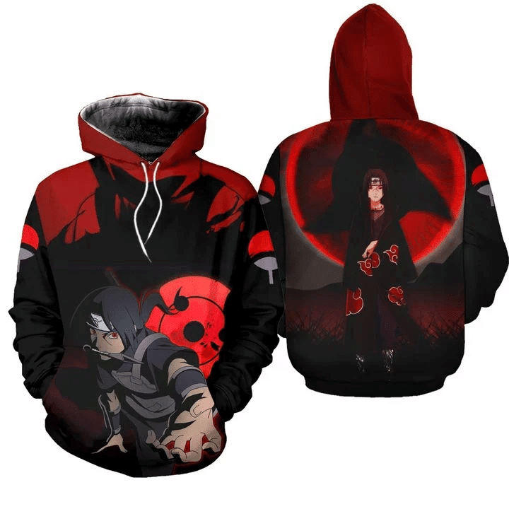 Itachi Sharingan Eyes Akatsuki Naruto 3d Hoodie Zip Hoodie