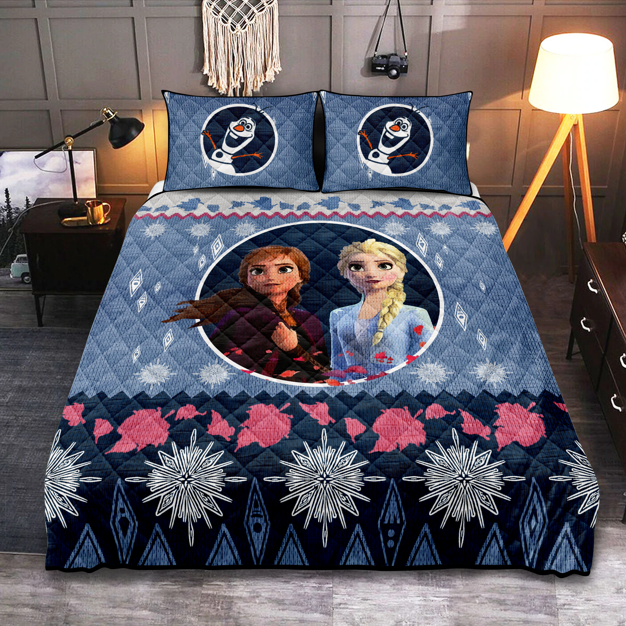 Frozen Bedding Set Anna Elsa Elements Pattern Duvet Covers