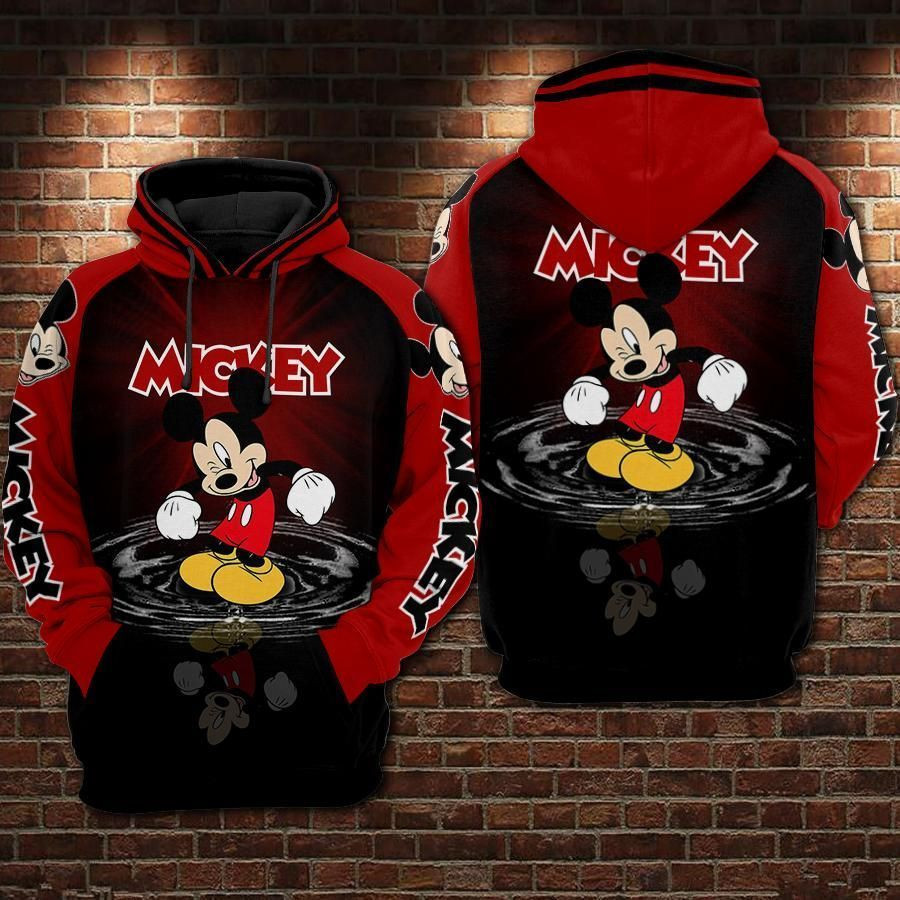 Mickey Mouse Over Print 3d Hoodie Zip Hoodie 376