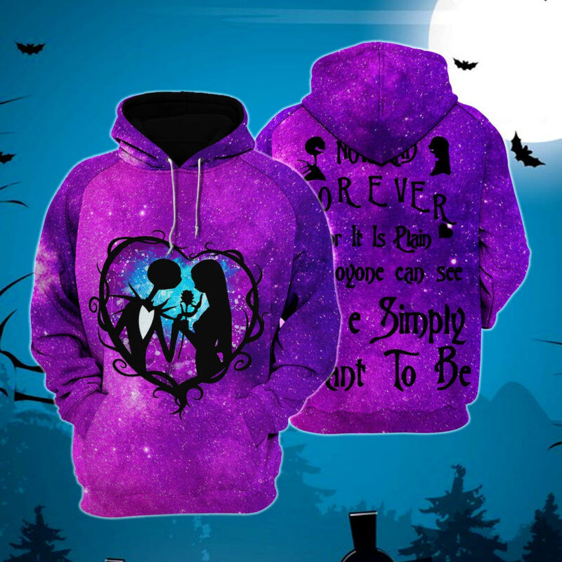 Jack Skellington And Sally Halloween 3d Hoodie Zipper Hoodie