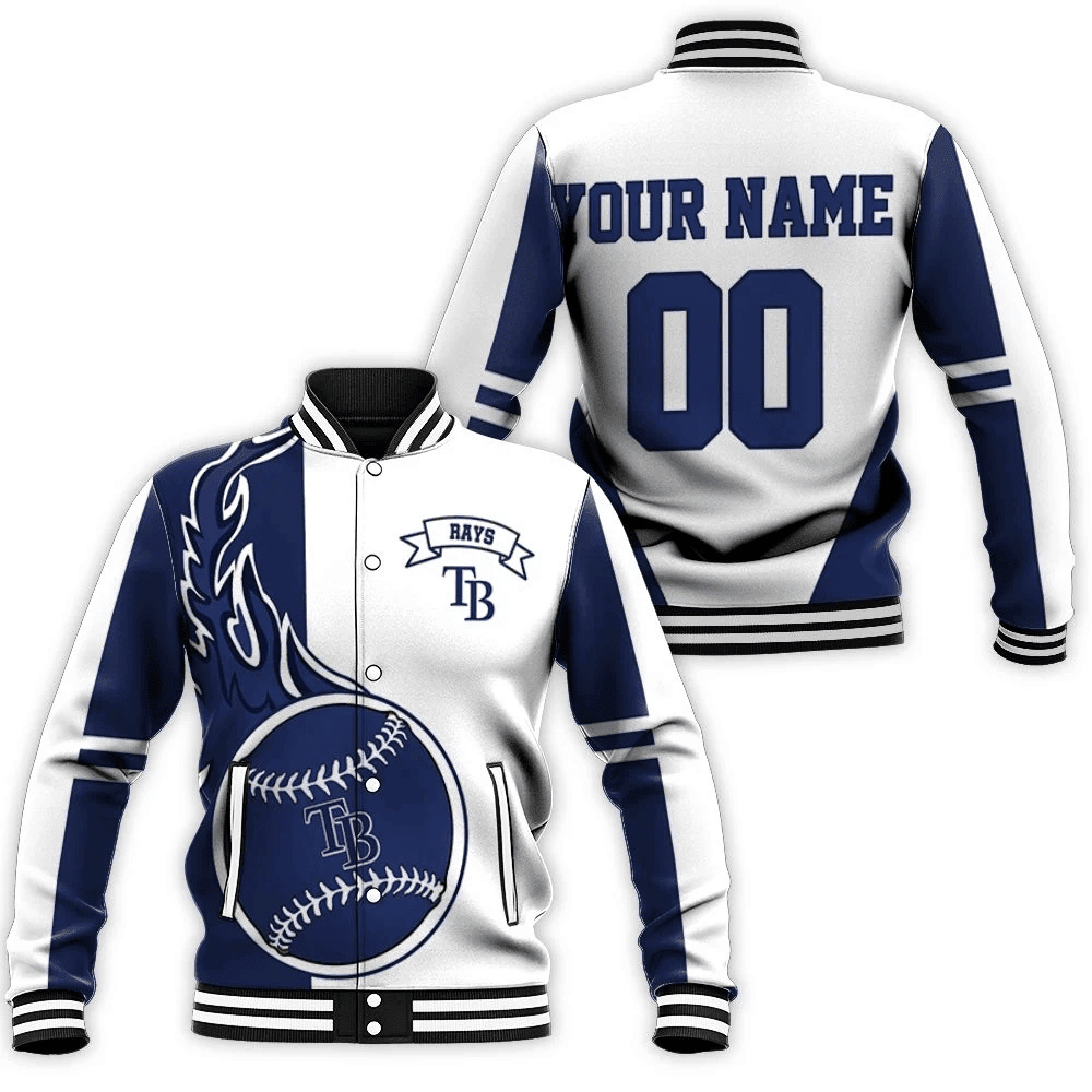 Tampa Bay Rays Custom Name Number Baseball Jacket V2