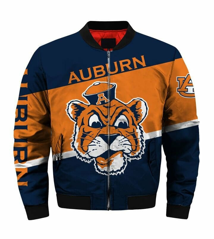 Auburn Tigers Orange Blue Mascot Bomber Jacket