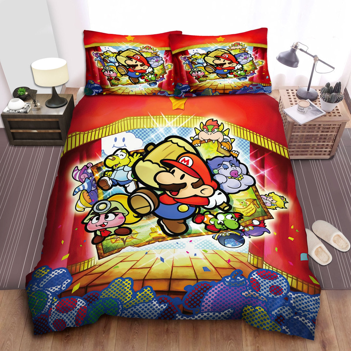 Mario Bedding Set Super Mario Paper Board Game Duvet Covers