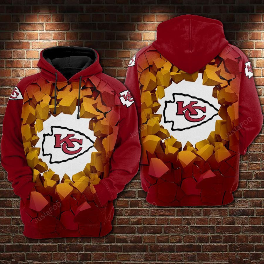 Kansas City Chiefs Football Stone 3D All Over Print Hoodie & Zip Hoodie