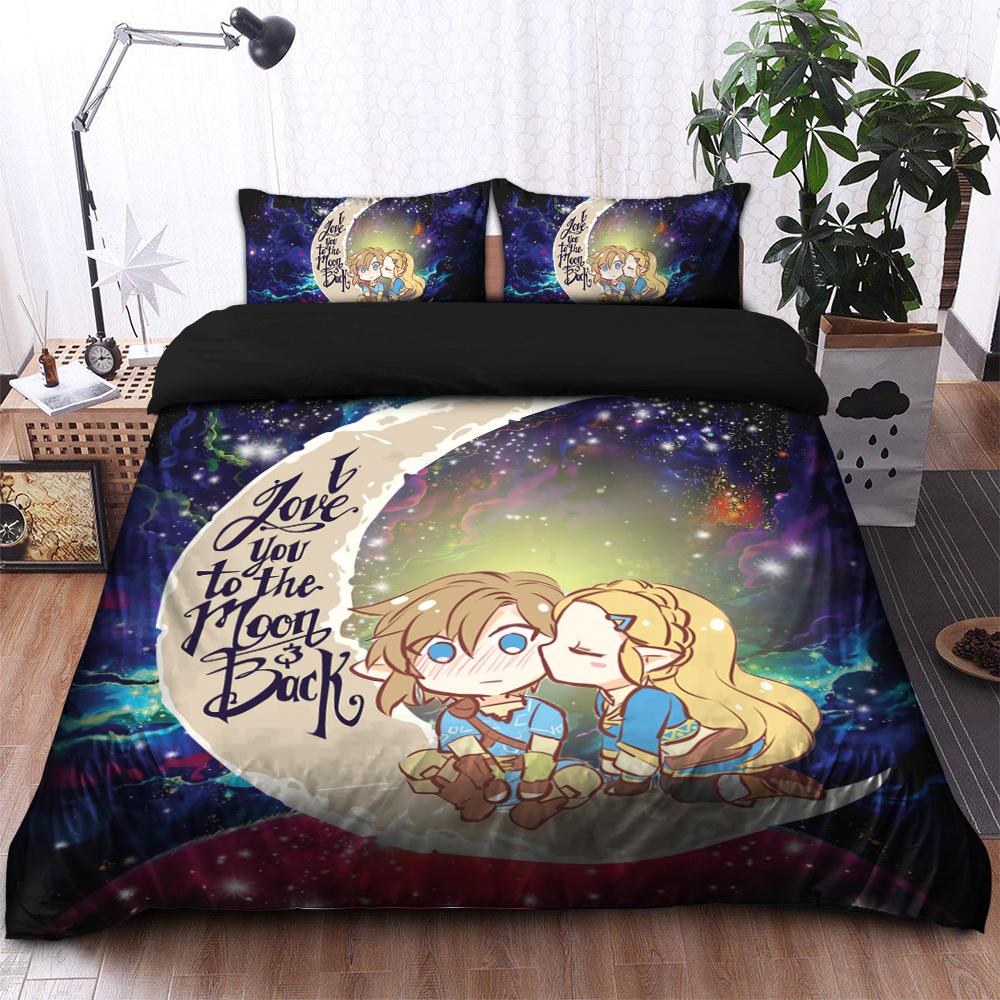 The Legend Of Zelda Bedding Set Zelda Couple Love You To The Moon Duvet Covers