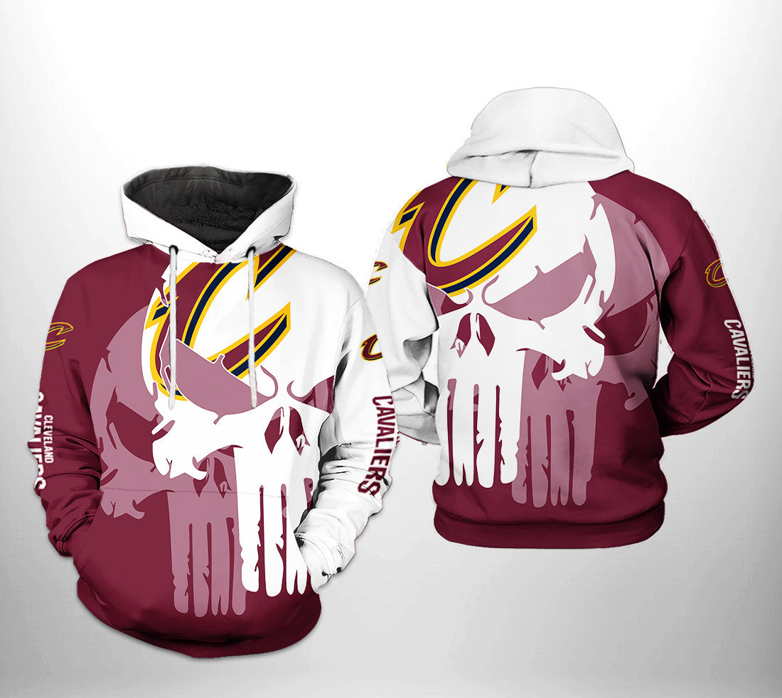 Cleveland Cavaliers Team Skull 3D All Over Print Hoodie & Zip Hoodie