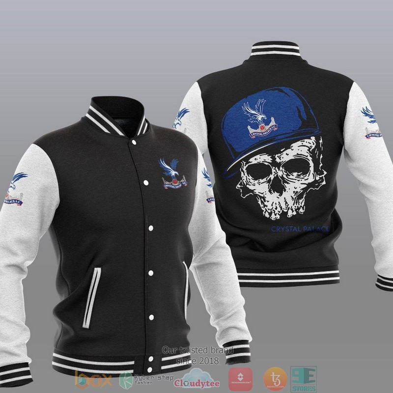 Crystal Palace FC Black Skull Baseball Jacket