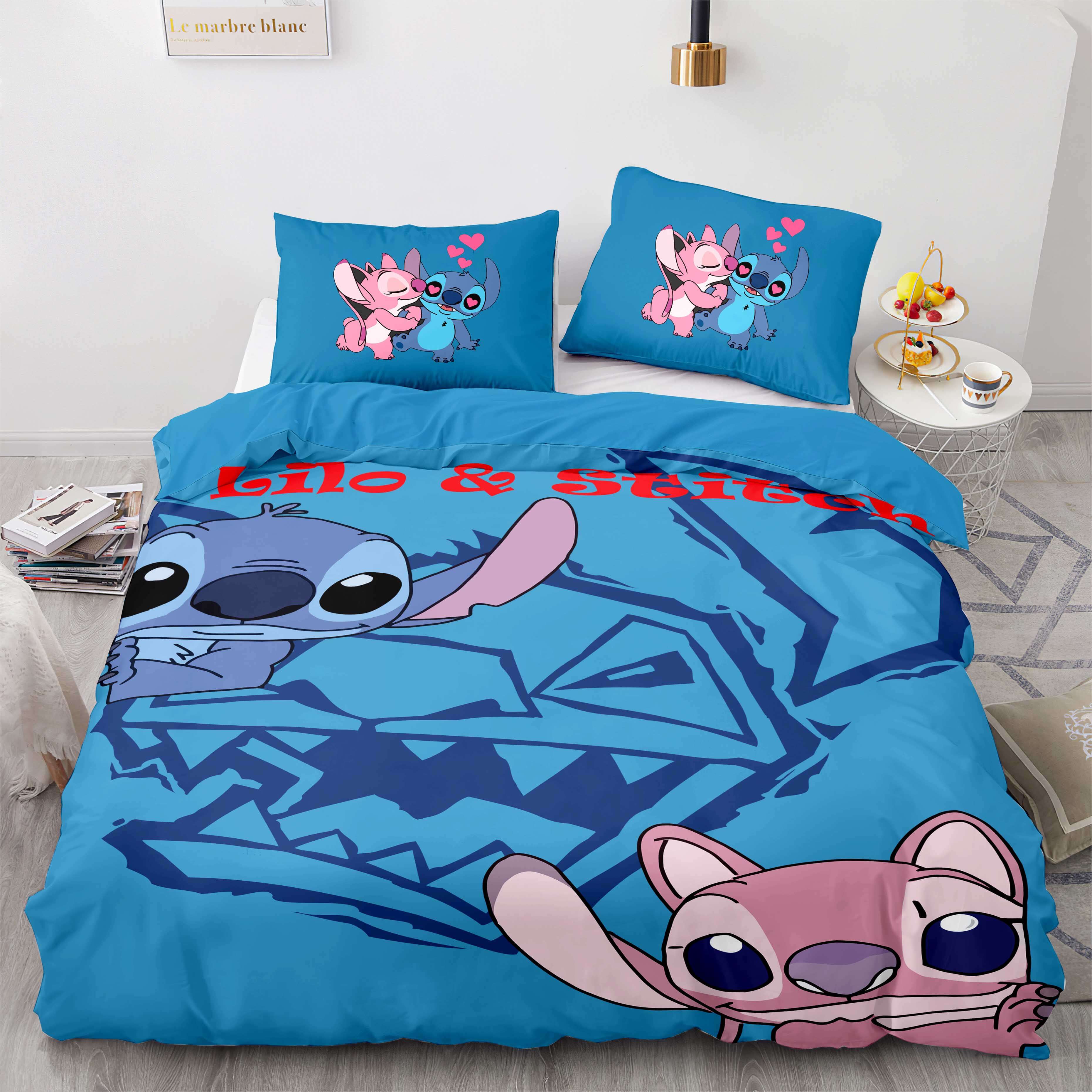 Stitch Bedding Set DN Angel And Stitch Angry Face Duvet Covers