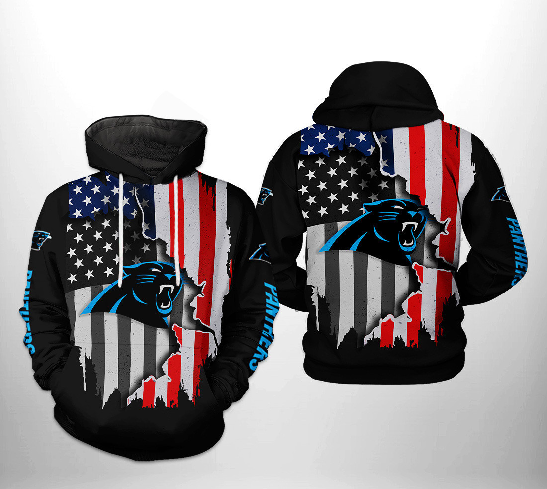 Carolina Panthers US Flag Team 3D All Over Print Hoodie & Zip Hoodie