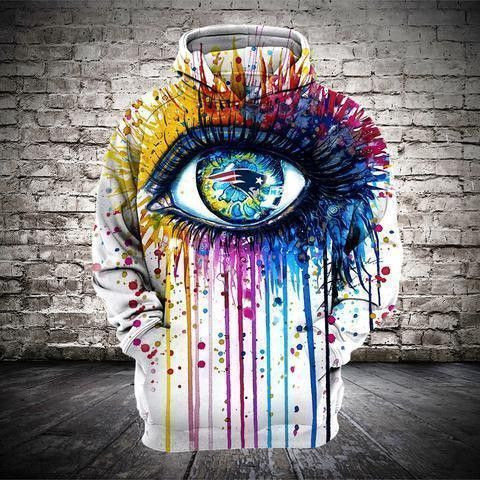 New England Patriots Eye Graphic 3D All Over Print Hoodie & Zip Hoodie